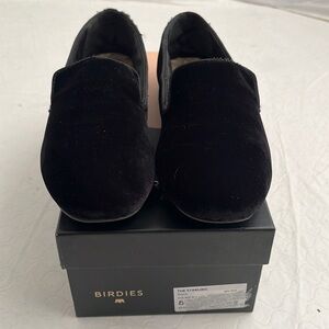 Birdies The Starling black velvet flats shoes